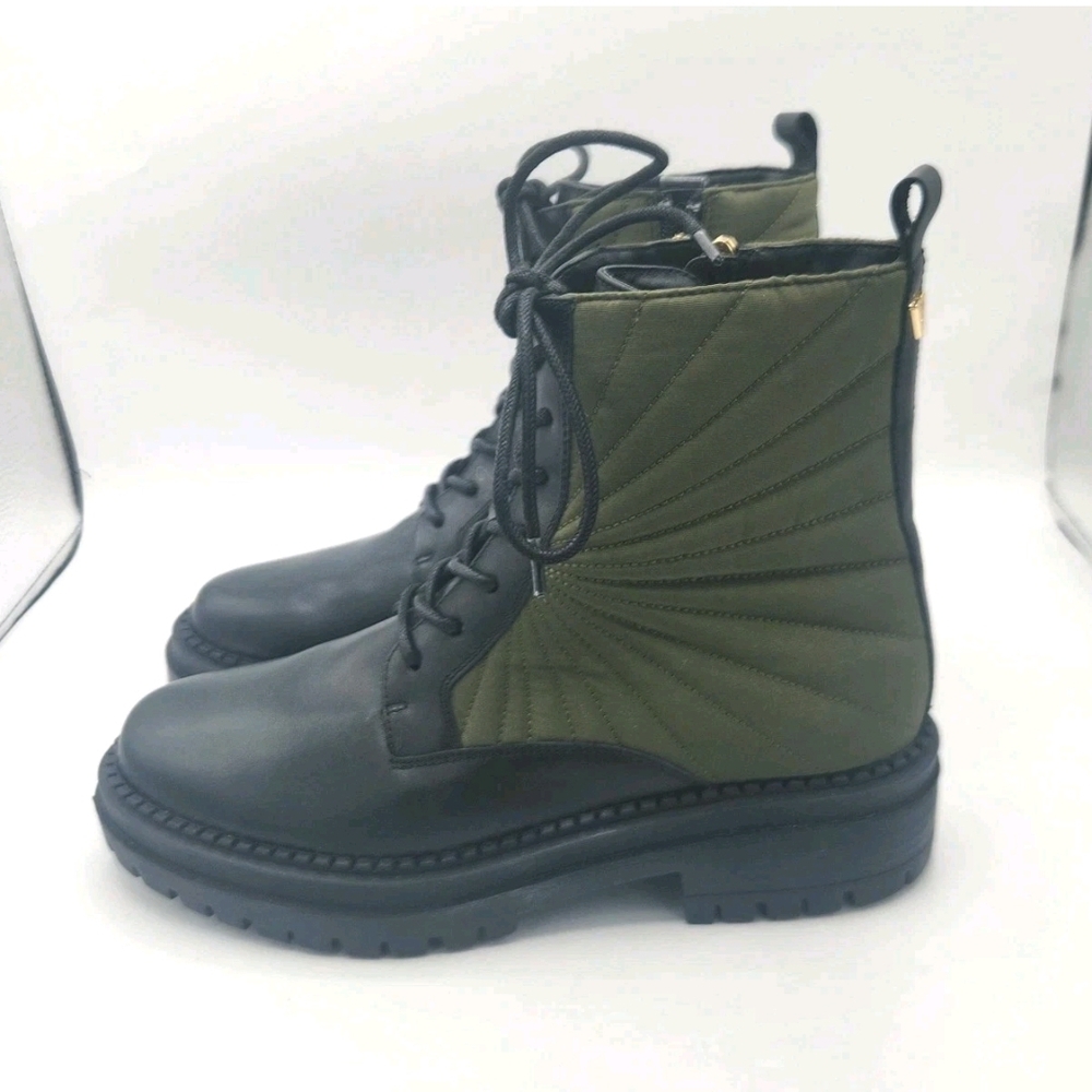 Valdini Klip Olive Green Gold Zip Velour Lining Ankle Boots Womens Size 8.5 NEW - Picture 9 of 14